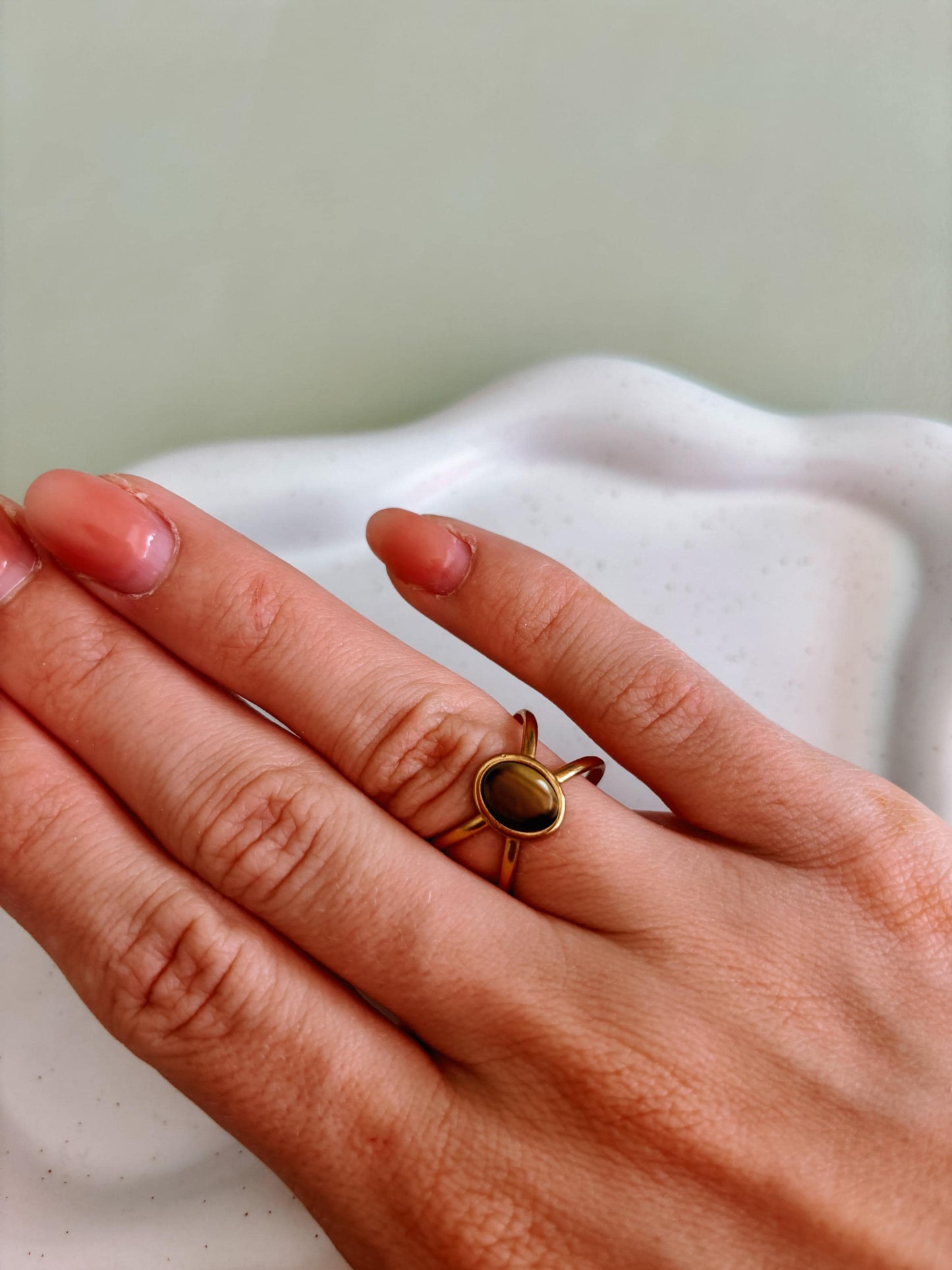 Tigerauge Ring "ALMA"