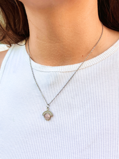 Rosenquarz Kette "SUNRISE"