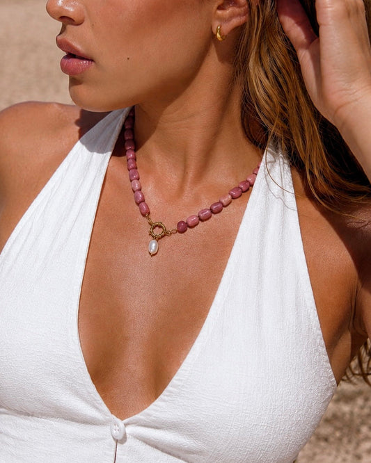 Rhodonit Kette "PEARL"