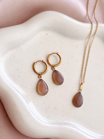 Graue Achat Kette "ELA"