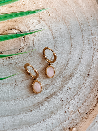 Rosenquarz Creolen "SOUL"