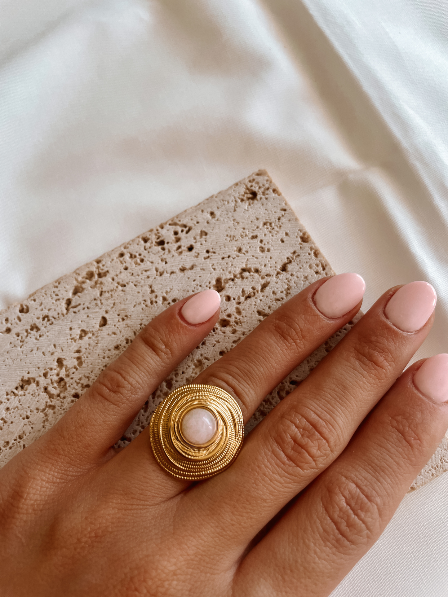 Rosenquarz Ring "NOVA"