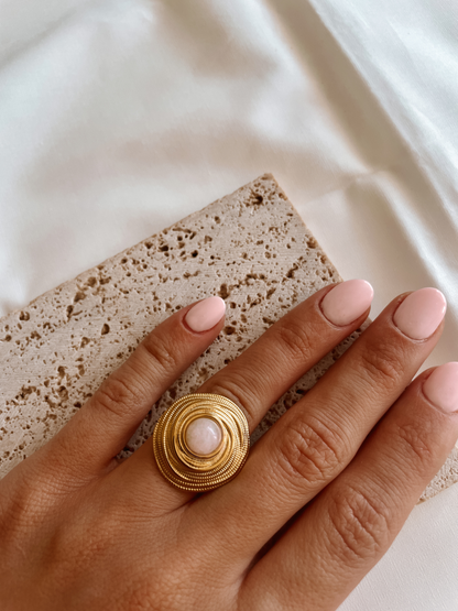 Rosenquarz Ring "NOVA"