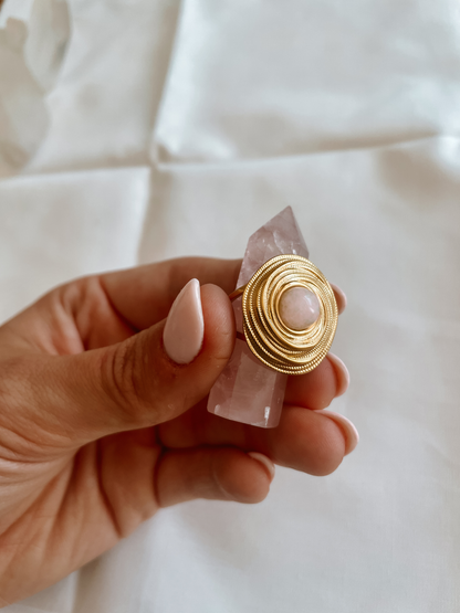 Rosenquarz Ring "NOVA"