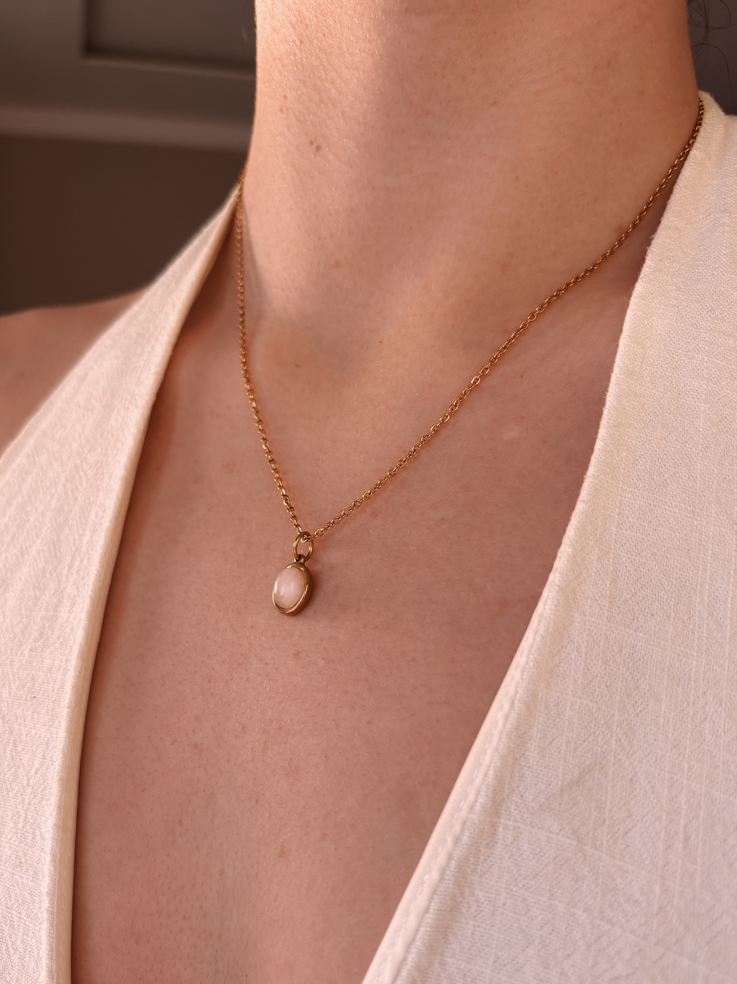 Rosenquarz Kette "SOUL"