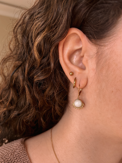 Weiße Jade Ohrringe "SOL"