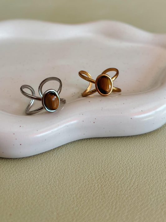 Tigerauge Ring "ALMA"