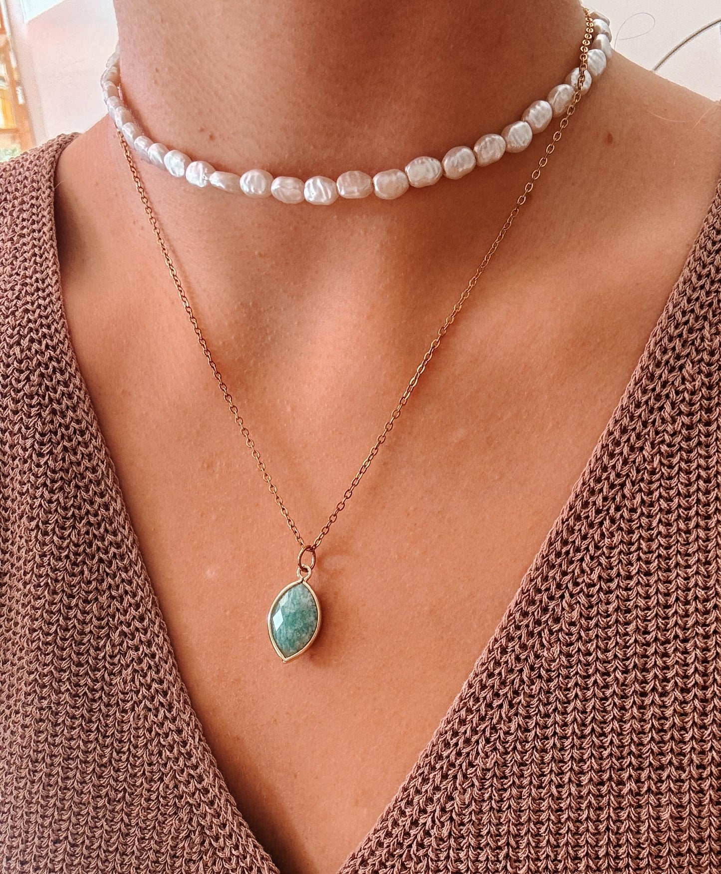 Amazonit Kette "FREYA"