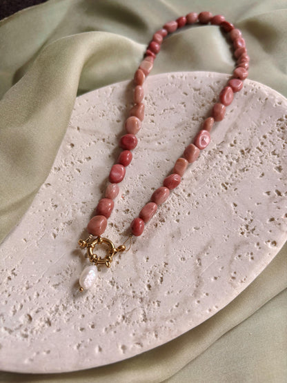 Rhodonit Kette "PEARL"