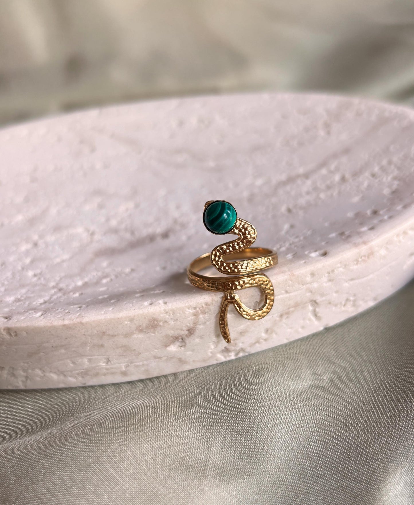 Malachit Ring "MEDUSA"