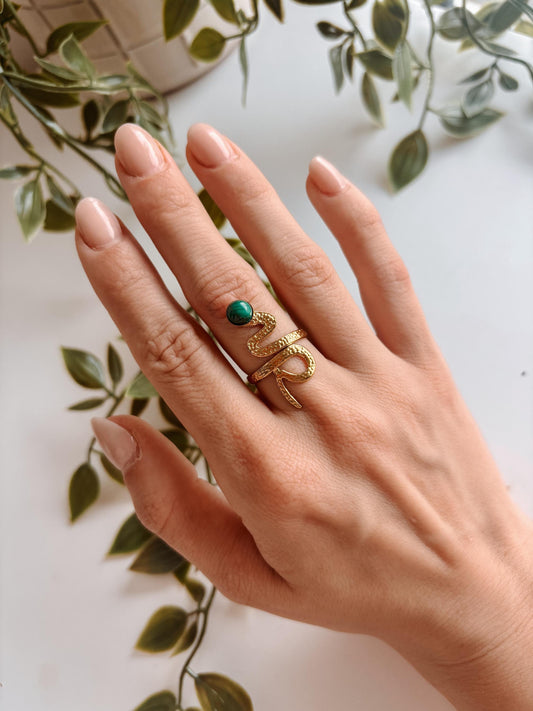 Malachit Ring "MEDUSA"