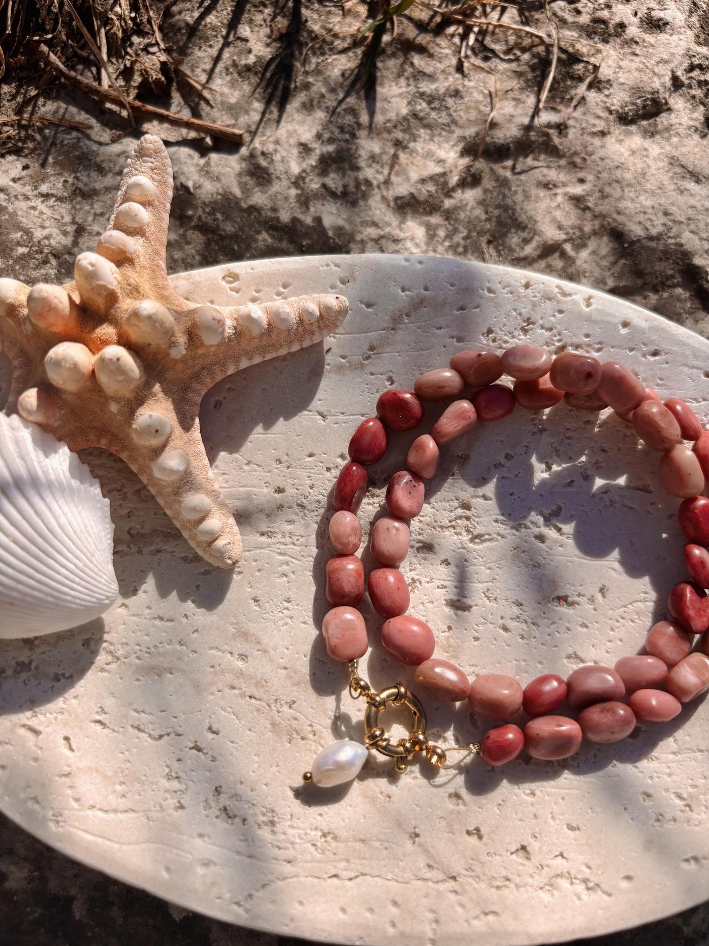 Rhodonit Kette "PEARL"