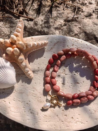 Rhodonit Kette "PEARL"