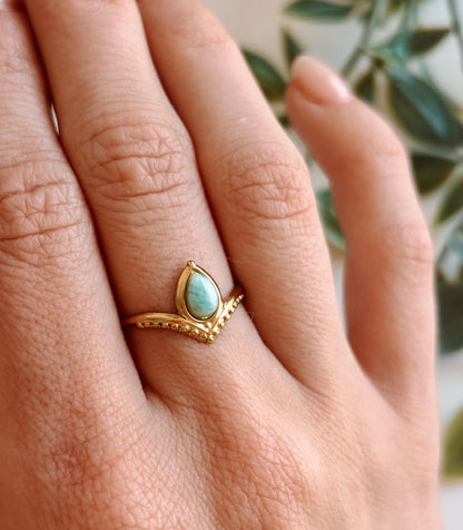 Larimar Ring "WAVE"