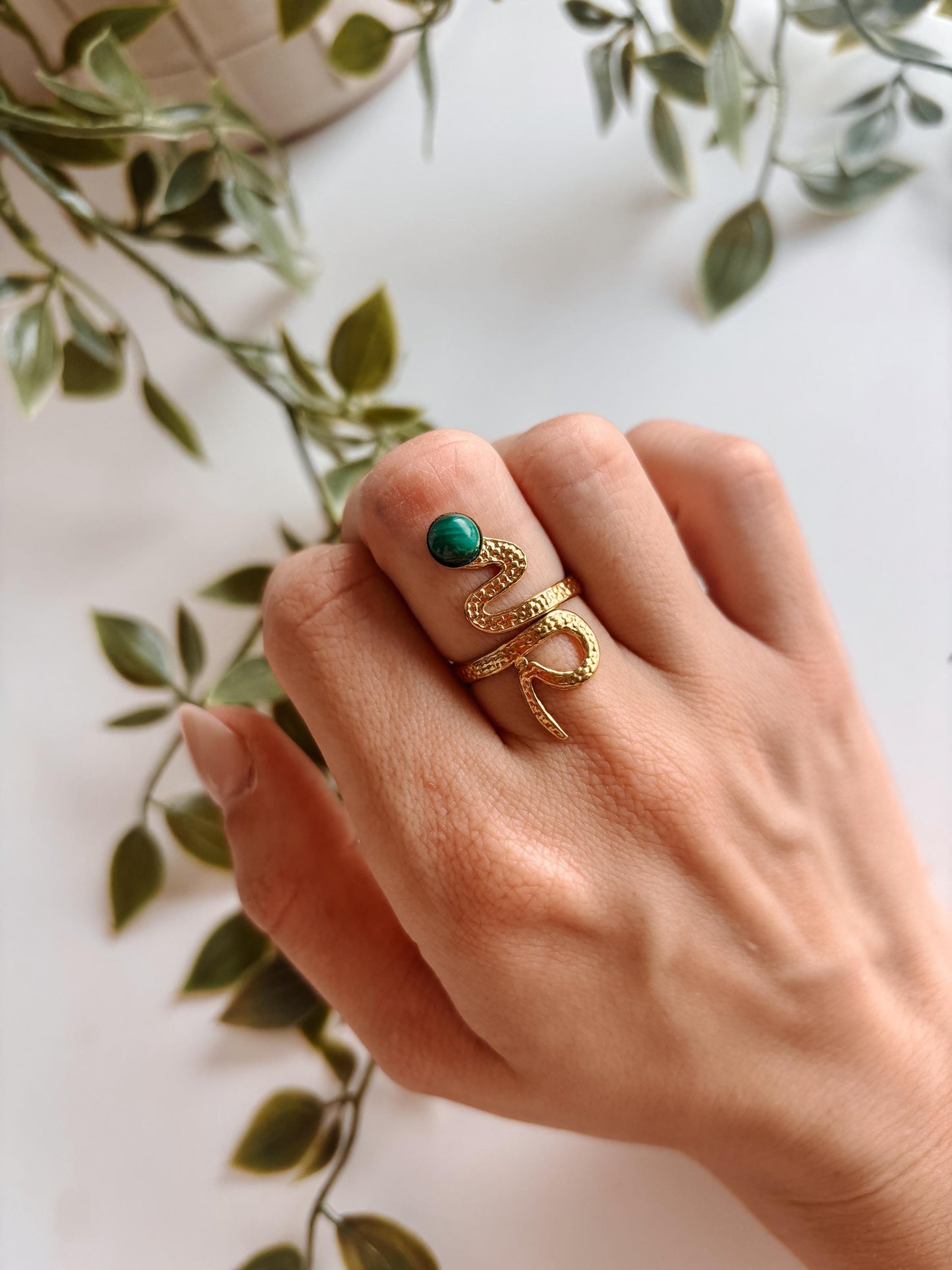 Malachit Ring "MEDUSA"